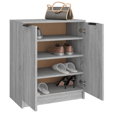 Schoenenkast 59x35x70 cm bewerkt hout grijs sonoma eikenkleurig - AllerleiShop