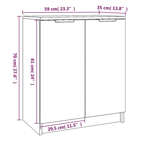 Schoenenkast 59x35x70 cm bewerkt hout grijs sonoma eikenkleurig - AllerleiShop