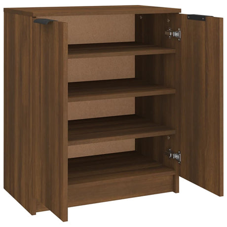 Schoenenkast 59x35x70 cm bewerkt hout bruin eikenkleur - AllerleiShop