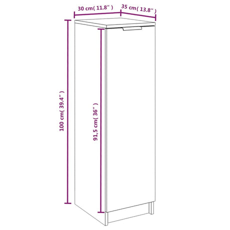 Schoenenkast 30x35x100 cm bewerkt hout gerookt eikenkleurig - AllerleiShop