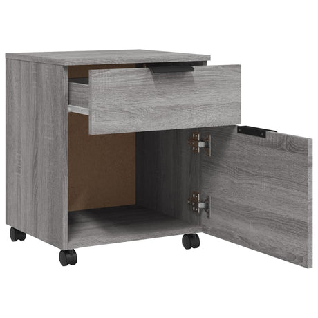 Dossierkast verrijdbaar 45x38x54 cm bewerkt hout grijs sonoma - AllerleiShop