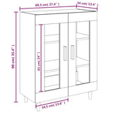 Dressoir 69,5x34x90 cm bewerkt hout gerookt eikenkleurig - AllerleiShop