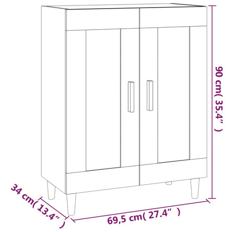 Dressoir 69,5x34x90 cm bewerkt hout gerookt eikenkleurig - AllerleiShop