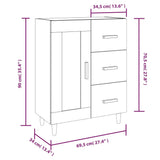 Dressoir 69,5x34x90 cm bewerkt hout grijs sonoma eikenkleurig - AllerleiShop