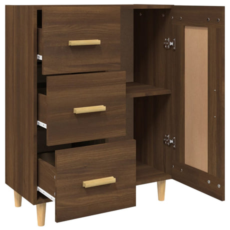 Dressoir 69,5x34x90 cm bewerkt hout bruin eikenkleur - AllerleiShop