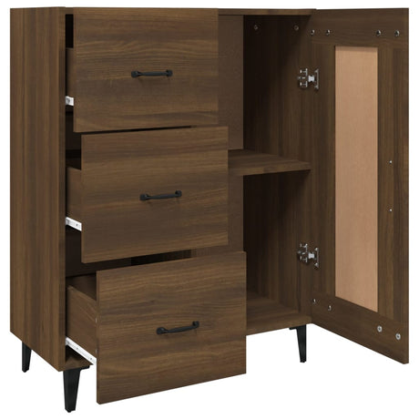 Dressoir 69,5x34x90 cm bewerkt hout bruin eikenkleur - AllerleiShop