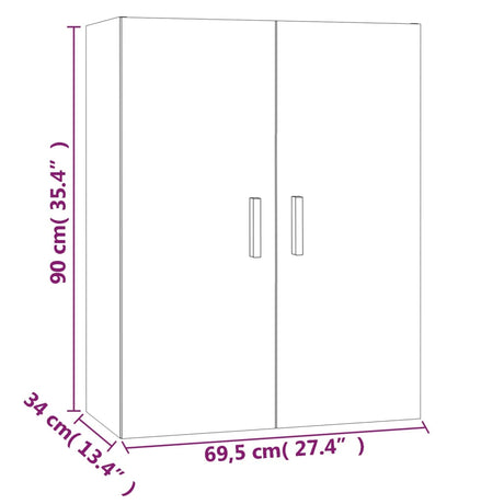 Hangkast 69,5x34x90 cm gerookt eikenkleurig - AllerleiShop