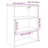 Hangkast 69,5x32,5x90 cm grijs sonoma eikenkleurig - AllerleiShop