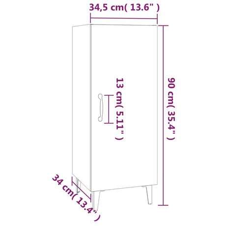 Dressoir 34,5x34x90 cm bewerkt hout bruin eikenkleur - AllerleiShop