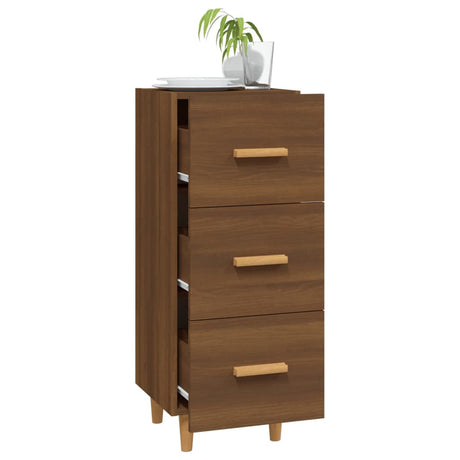 Dressoir 34,5x34x90 cm bewerkt hout bruin eikenkleur - AllerleiShop