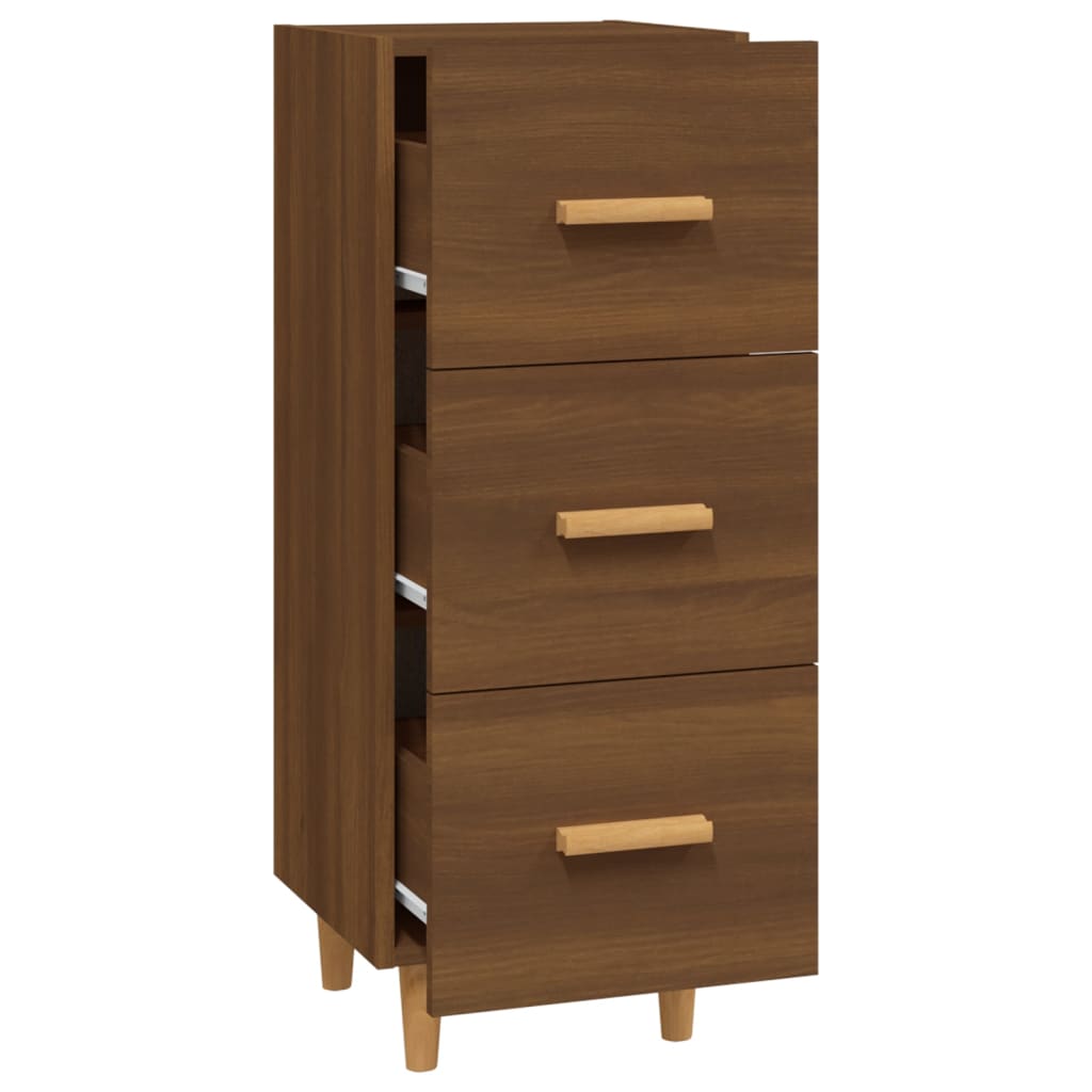 Dressoir 34,5x34x90 cm bewerkt hout bruin eikenkleur - AllerleiShop