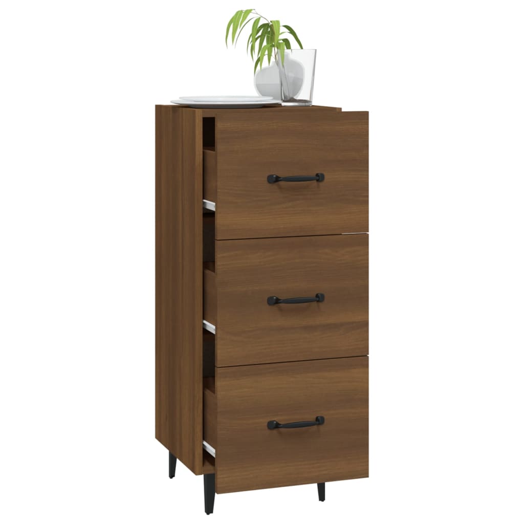 Dressoir 34,5x34x90 cm bewerkt hout bruin eikenkleur - AllerleiShop