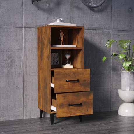 Dressoir 34,5x34x90 cm bewerkt hout gerookt eikenkleurig - AllerleiShop