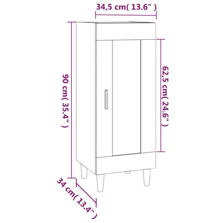 Dressoir 34,5x34x90 cm bewerkt hout bruin eikenkleur - AllerleiShop