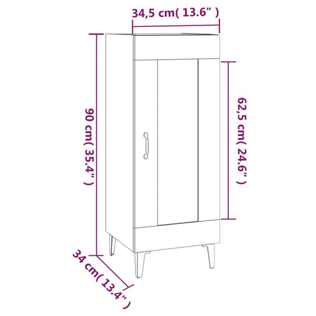 Dressoir 34,5x34x90 cm bewerkt hout bruin eikenkleur - AllerleiShop