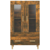 Hoge kast 70x31x115 cm bewerkt hout gerookt eikenkleurig - AllerleiShop