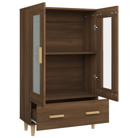 Hoge kast 70x31x115 cm bewerkt hout bruin eikenkleur - AllerleiShop