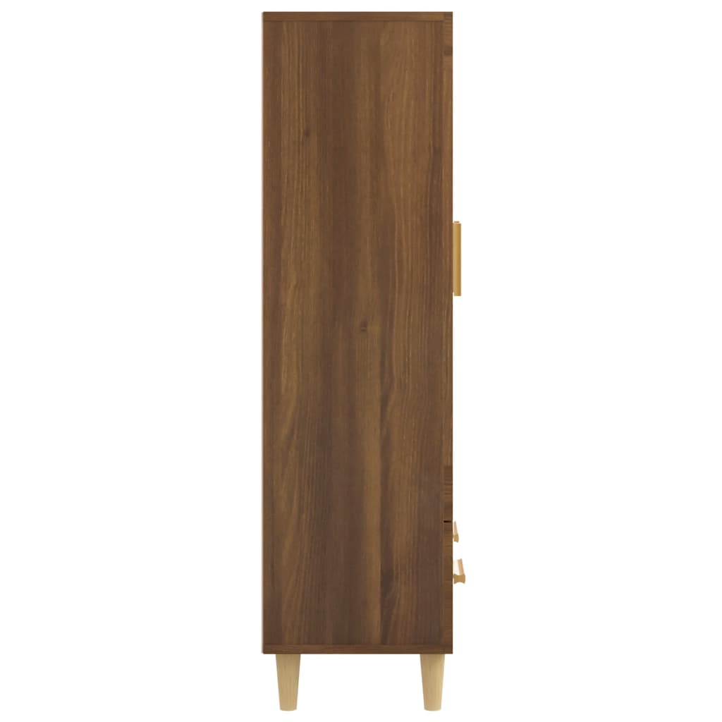 Hoge kast 70x31x115 cm bewerkt hout bruin eikenkleur - AllerleiShop