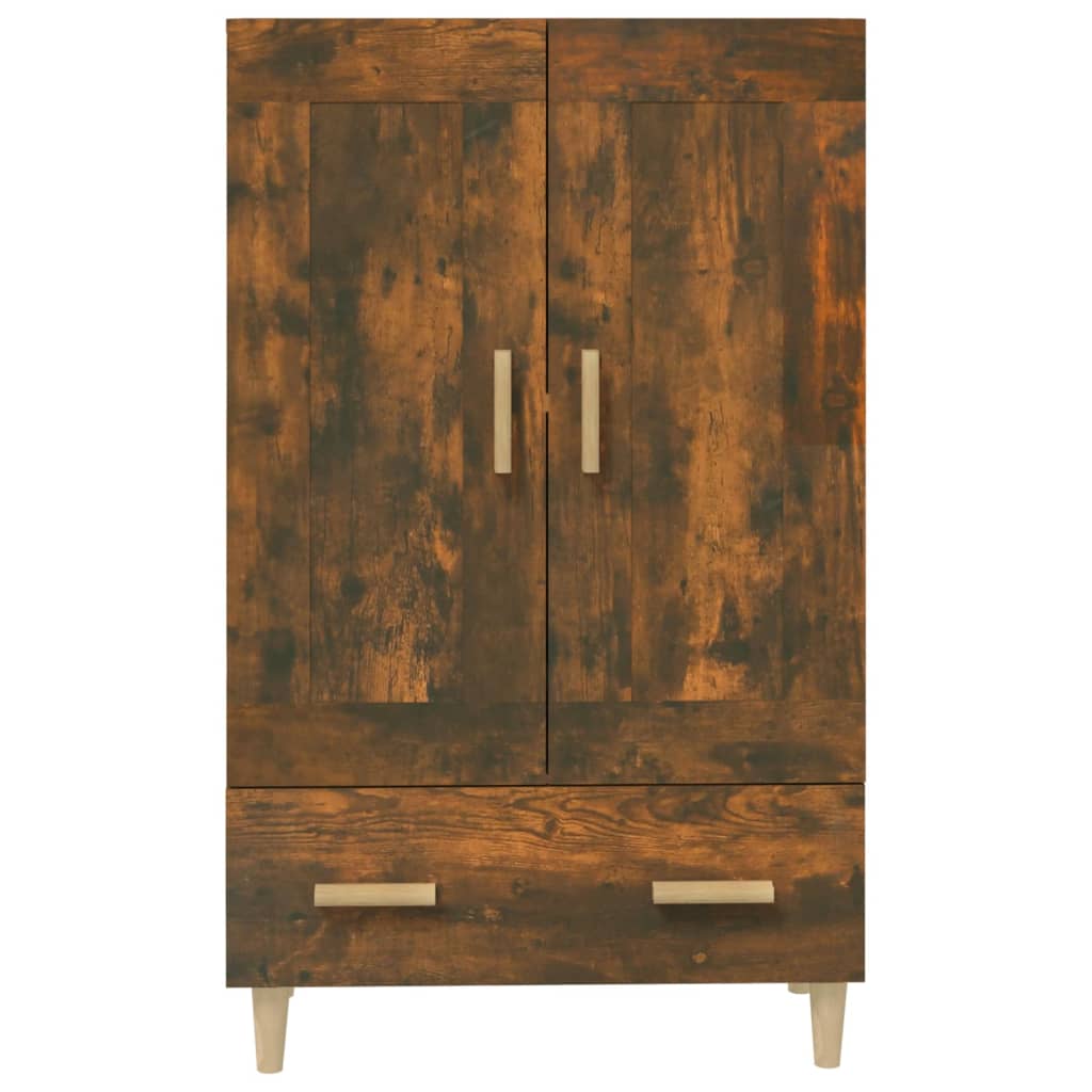 Hoge kast 70x31x115 cm bewerkt hout gerookt eikenkleurig - AllerleiShop