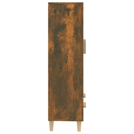 Hoge kast 70x31x115 cm bewerkt hout gerookt eikenkleurig - AllerleiShop