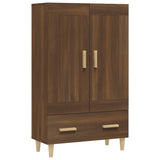 Hoge kast 70x31x115 cm bewerkt hout bruin eikenkleur - AllerleiShop