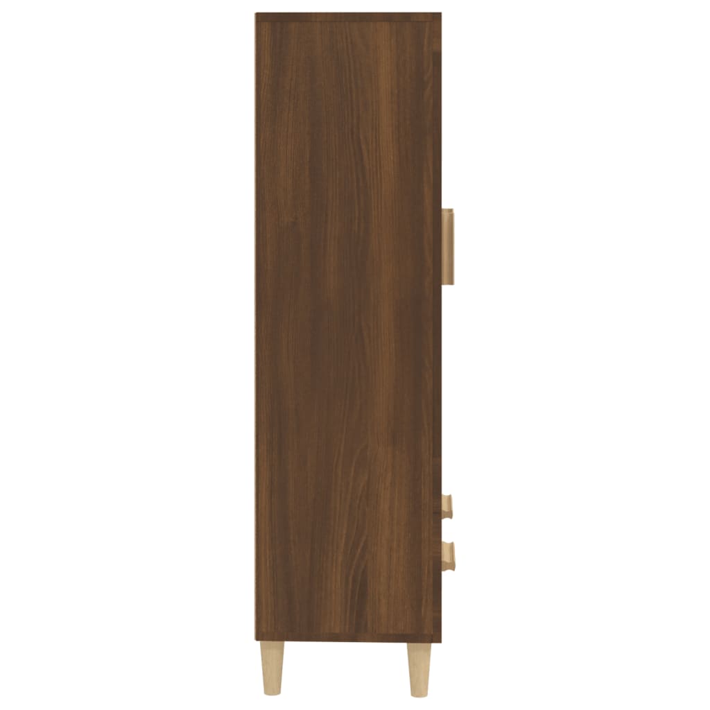 Hoge kast 70x31x115 cm bewerkt hout bruin eikenkleur - AllerleiShop