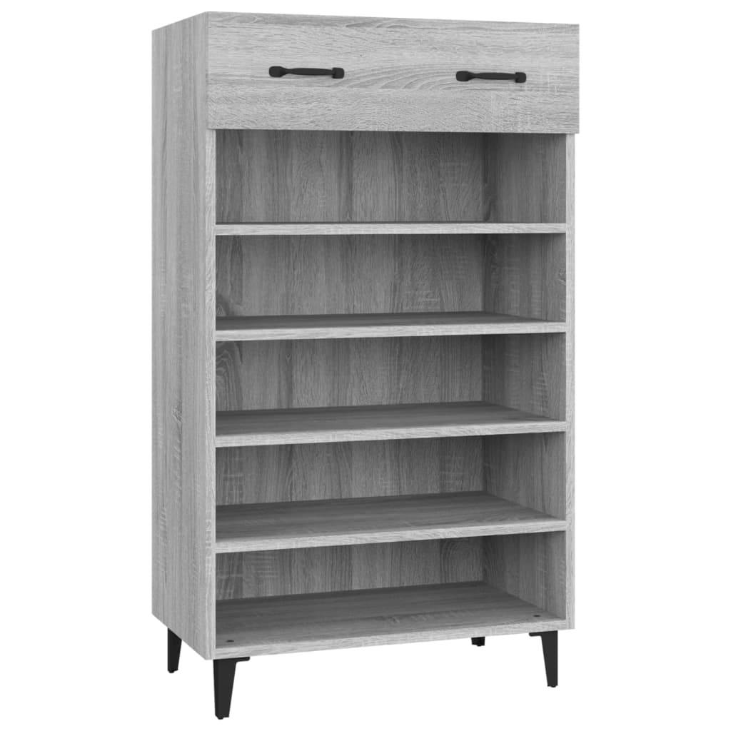 Schoenenkast 60x35x105 cm bewerkt hout grijs sonoma eikenkleur - AllerleiShop