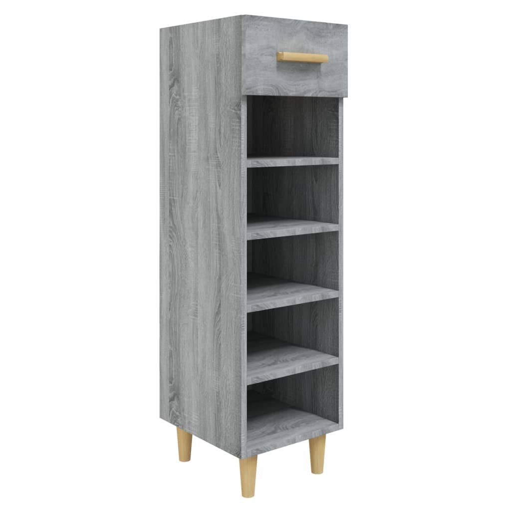 Schoenenkast 30x35x105 cm bewerkt hout grijs sonoma eikenkleur - AllerleiShop