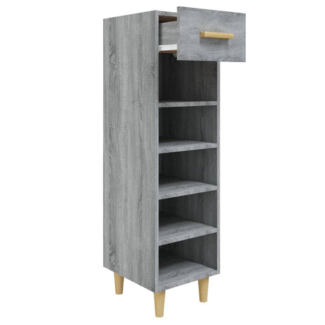 Schoenenkast 30x35x105 cm bewerkt hout grijs sonoma eikenkleur - AllerleiShop