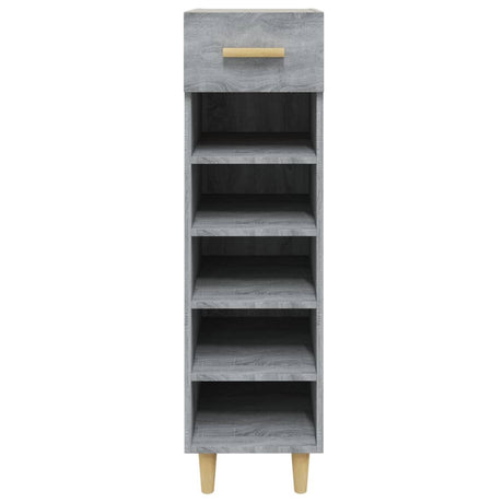 Schoenenkast 30x35x105 cm bewerkt hout grijs sonoma eikenkleur - AllerleiShop