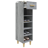 Schoenenkast 30x35x105 cm bewerkt hout grijs sonoma eikenkleur - AllerleiShop