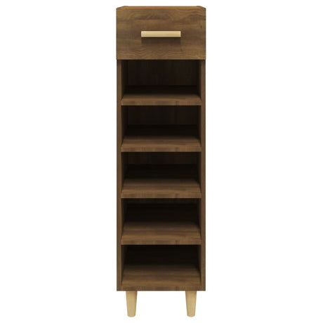 Schoenenkast 30x35x105 cm bewerkt hout bruin eikenkleur - AllerleiShop