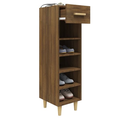 Schoenenkast 30x35x105 cm bewerkt hout bruin eikenkleur - AllerleiShop