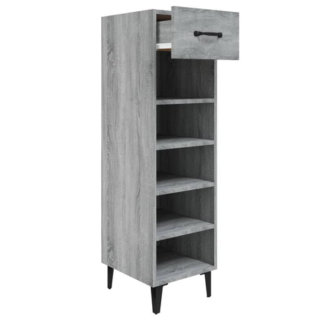 Schoenenkast 30x35x105 cm bewerkt hout grijs sonoma eikenkleur - AllerleiShop