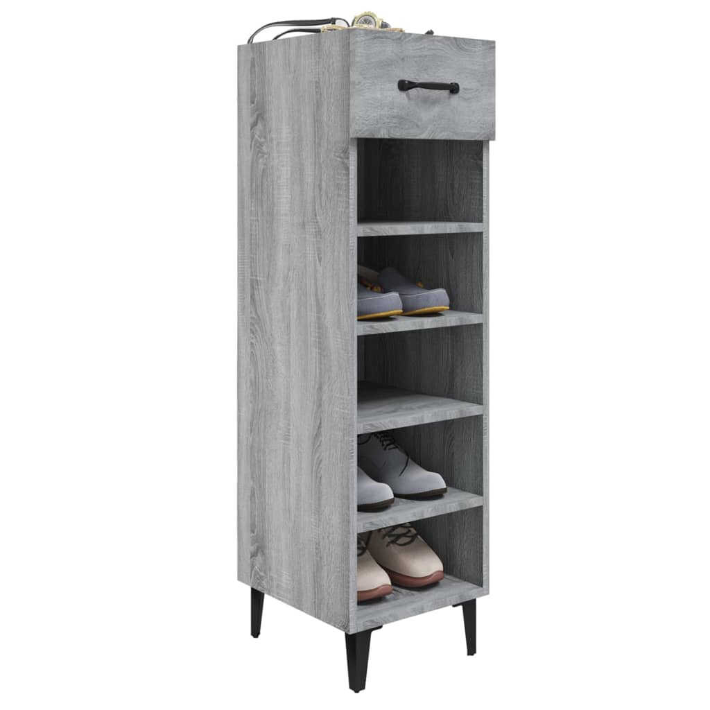 Schoenenkast 30x35x105 cm bewerkt hout grijs sonoma eikenkleur - AllerleiShop