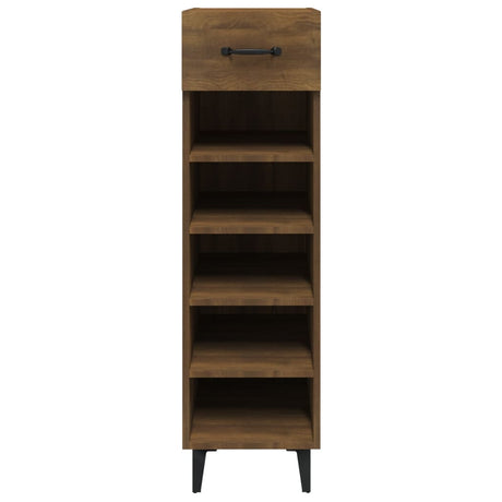 Schoenenkast 30x35x105 cm bewerkt hout bruin eikenkleur - AllerleiShop