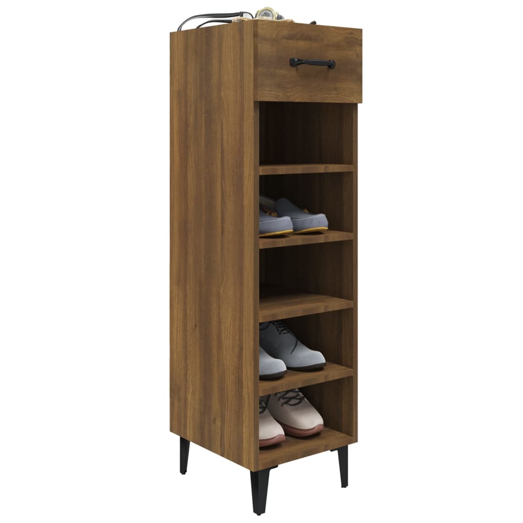 Schoenenkast 30x35x105 cm bewerkt hout bruin eikenkleur - AllerleiShop