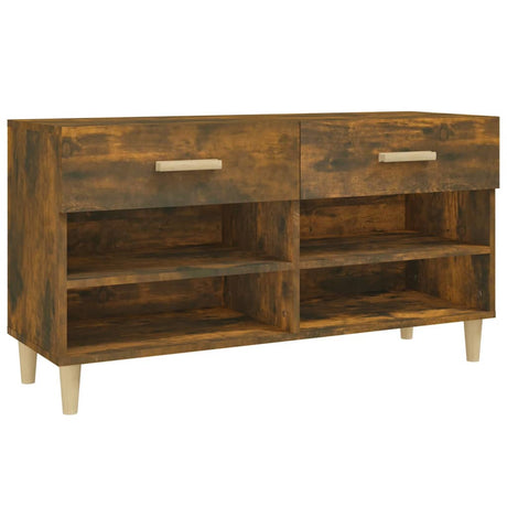 Schoenenkast 102x35x55 cm bewerkt hout gerookt eikenkleurig - AllerleiShop