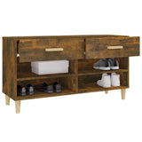 Schoenenkast 102x35x55 cm bewerkt hout gerookt eikenkleurig - AllerleiShop