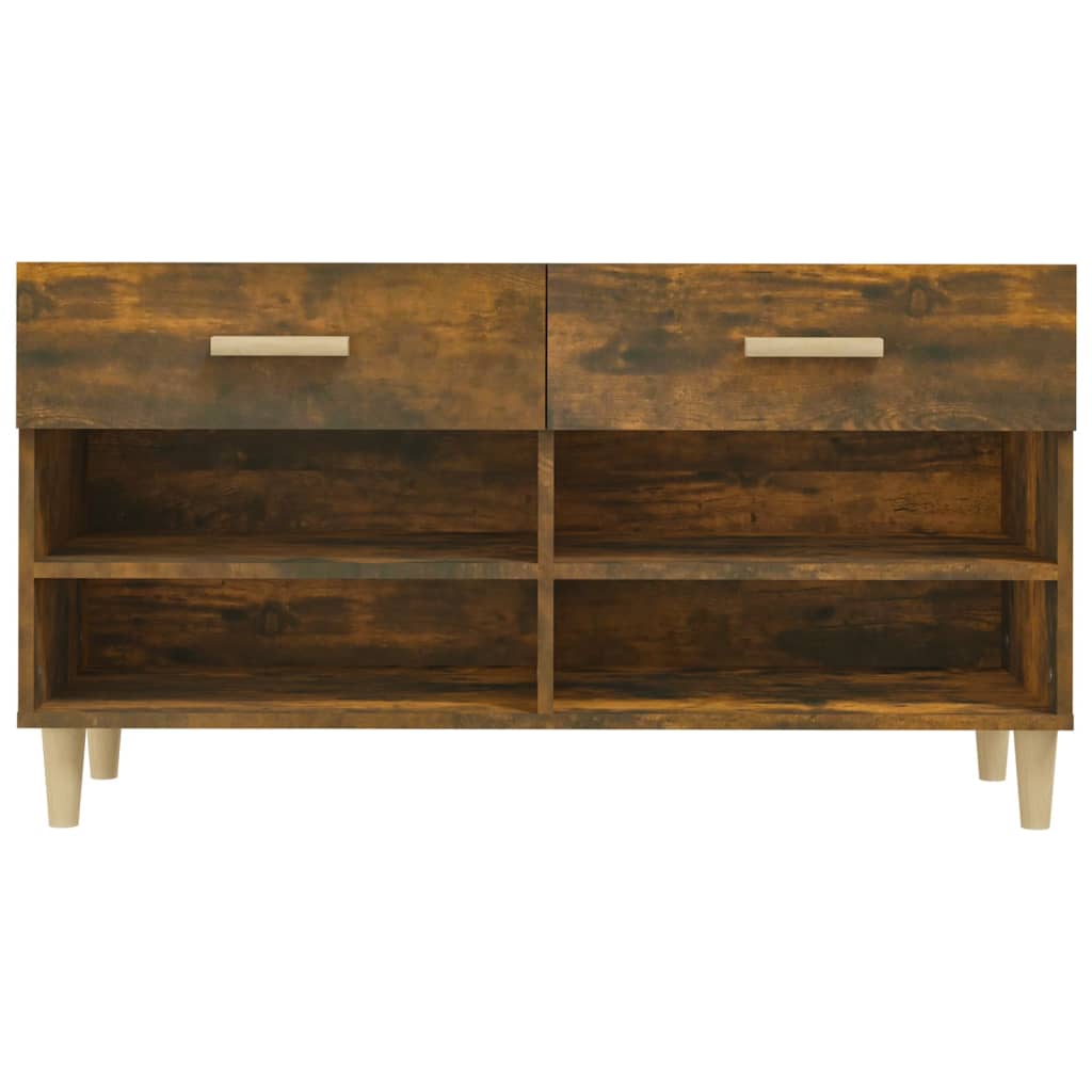 Schoenenkast 102x35x55 cm bewerkt hout gerookt eikenkleurig - AllerleiShop