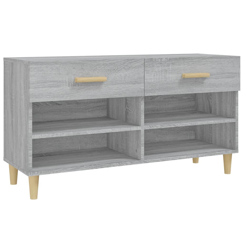 Schoenenkast 102x35x55 cm bewerkt hout grijs sonoma eikenkleur - AllerleiShop