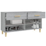 Schoenenkast 102x35x55 cm bewerkt hout grijs sonoma eikenkleur - AllerleiShop