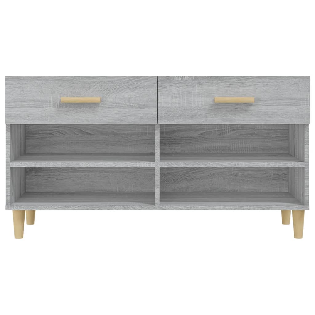 Schoenenkast 102x35x55 cm bewerkt hout grijs sonoma eikenkleur - AllerleiShop