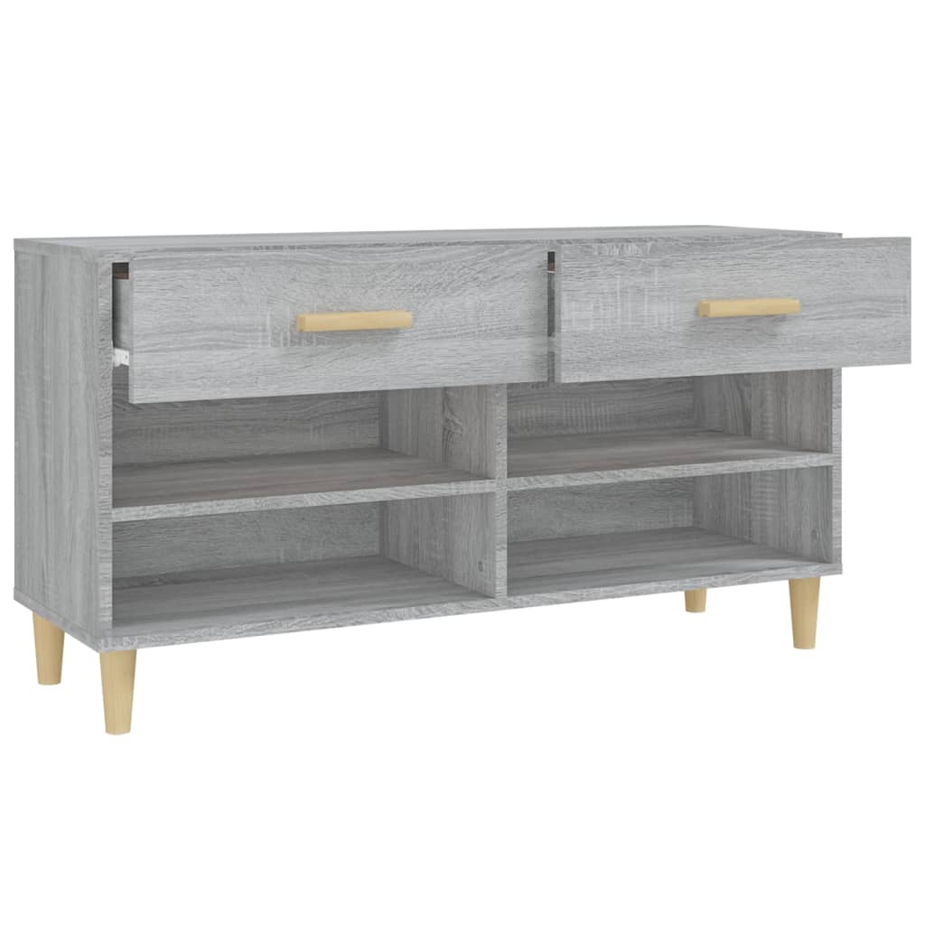 Schoenenkast 102x35x55 cm bewerkt hout grijs sonoma eikenkleur - AllerleiShop