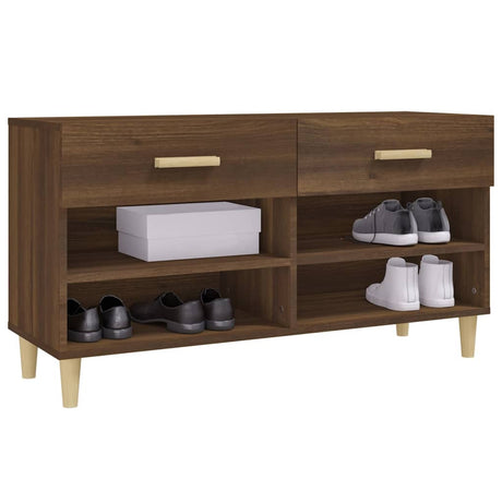 Schoenenkast 102x35x55 cm bewerkt hout bruin eikenkleur - AllerleiShop