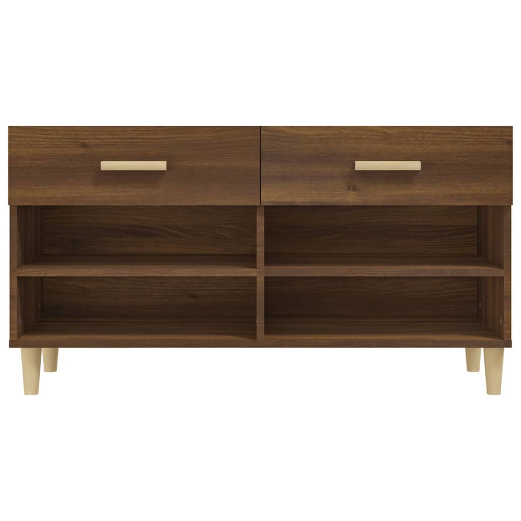 Schoenenkast 102x35x55 cm bewerkt hout bruin eikenkleur - AllerleiShop