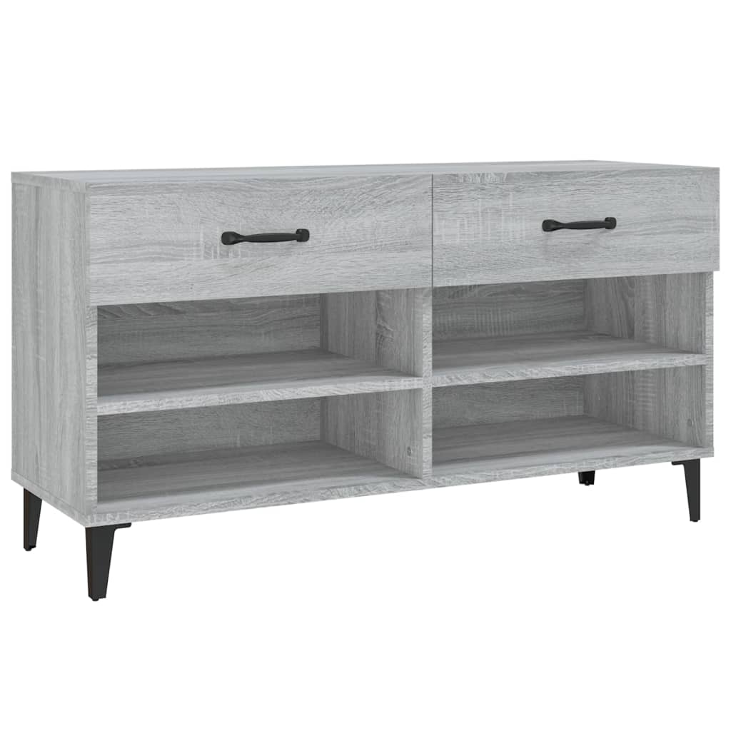 Schoenenkast 102x35x55 cm bewerkt hout grijs sonoma eikenkleur - AllerleiShop