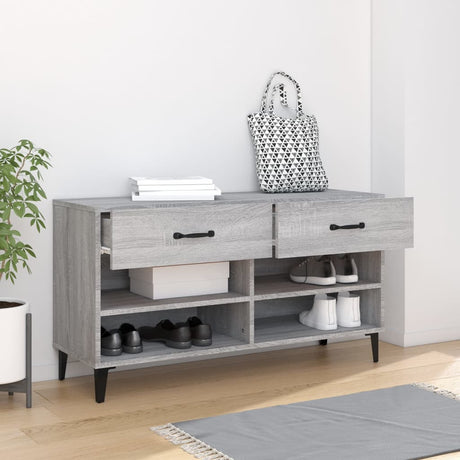 Schoenenkast 102x35x55 cm bewerkt hout grijs sonoma eikenkleur - AllerleiShop