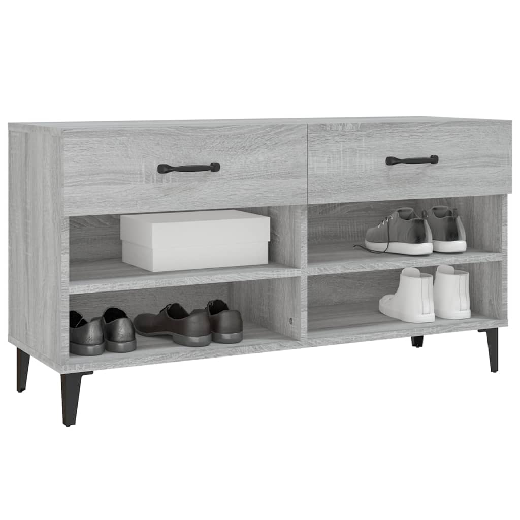 Schoenenkast 102x35x55 cm bewerkt hout grijs sonoma eikenkleur - AllerleiShop