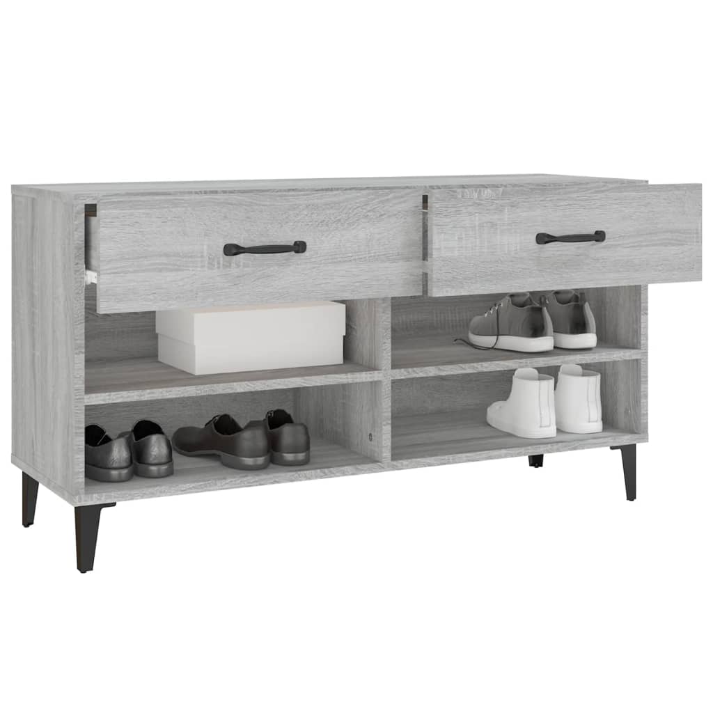 Schoenenkast 102x35x55 cm bewerkt hout grijs sonoma eikenkleur - AllerleiShop